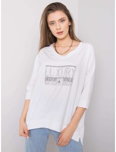 Fashionhunters Lady's white blouse with application