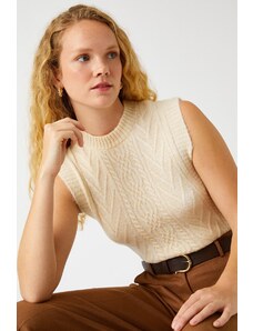 Koton svetrová vesta - béžová - Regular fit