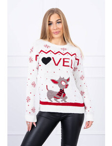 Kesi Christmas sweater with ecru inscription