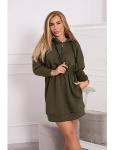 Kesi Insulated dress with hood in khaki color