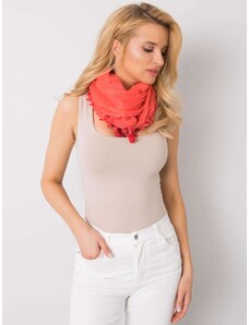 Fashionhunters Women's coral scarf with fringe