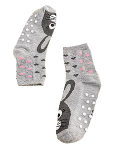 Non-slip girls' socks Shelvt gray bunnies