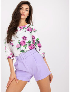 Fashionhunters Elegant purple shorts with pockets