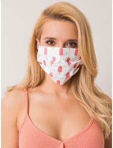 Fashionhunters White protective mask with print