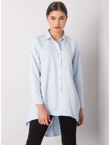 Fashionhunters Light blue shirt with longer back