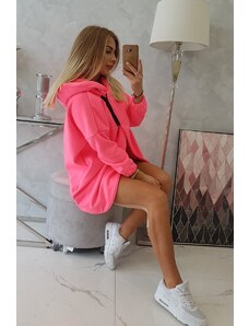 Kesi Sweatshirt with short zipper in pink neon