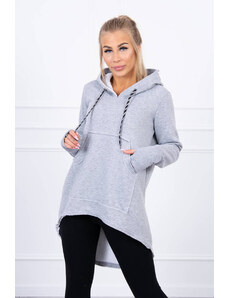 Kesi Insulated sweatshirt with longer back and gray hood