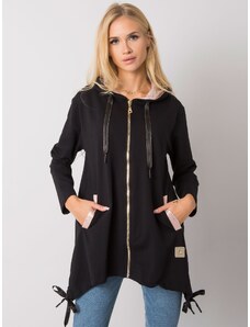 Fashionhunters Black zippered sweatshirt with pockets