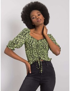 Fashionhunters Black and green blouse with patterns Giavanna RUE PARIS