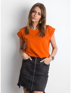 Fashionhunters Simple, dark orange women's T-shirt