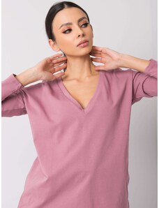 Fashionhunters Basic heather blouse with V-neck