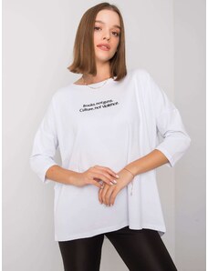 Fashionhunters Lady's white blouse with inscription