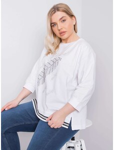 Fashionhunters Oversized white blouse with crystals