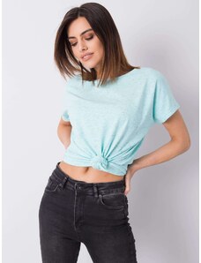 Fashionhunters Mint T-shirt with neckline on the back