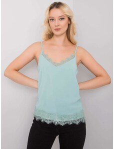 Fashionhunters Mint top with lace