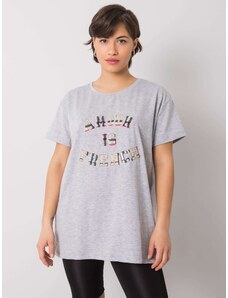Fashionhunters Gray women's T-shirt with inscription