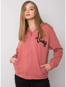 Fashionhunters Dusty pink zippered sweatshirt