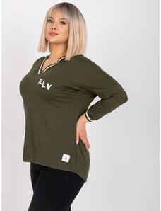 Fashionhunters Khaki loose blouse larger size Marianna