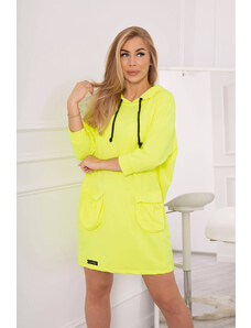 Kesi Yellow neon dress with hood