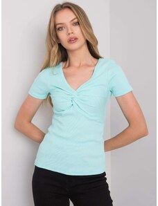 Fashionhunters Mint blouse with short sleeves