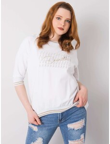 Fashionhunters White blouse with application and inscription
