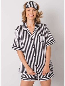 Fashionhunters Black and white striped sleeping suit
