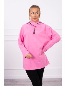 Kesi Tunic with zipper on hood Oversize light pink