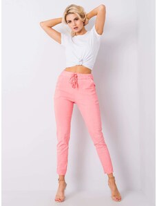 Fashionhunters Lightweight coral trousers made of Marisa fabric