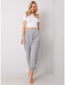 Fashionhunters Grey cotton sweatpants