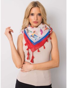 Fashionhunters Beige scarf with colorful print