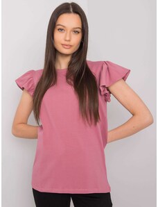 Fashionhunters Powder pink women's cotton blouse