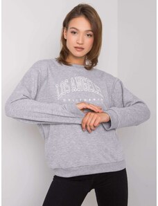 Fashionhunters RUE PARIS Grey melange hoodie