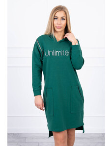 Kesi Dress with inscription unlimited green