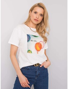 Fashionhunters White T-shirt with sequins