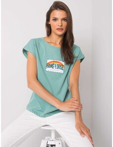 Fashionhunters Women's cotton mint t-shirt