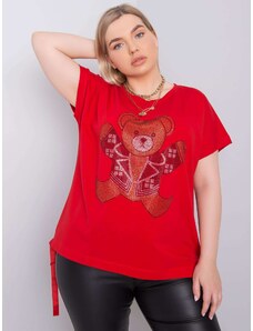 Fashionhunters Red oversize blouse with crystals