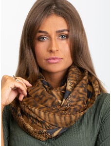 Fashionhunters Light brown shawl with animal patterns