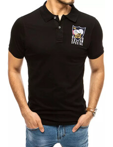 Embroidered Polo Shirt Black Dstreet