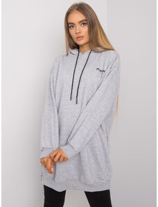 Fashionhunters Grey melange women's hoodie