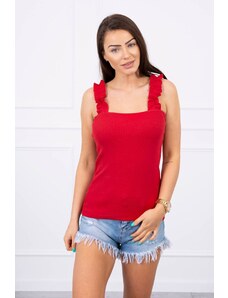 Kesi Blouse with ruffles on hangers red