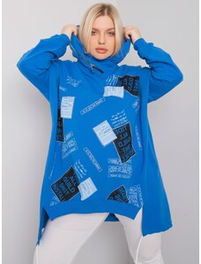 Fashionhunters Dark blue plus size sweatshirt with print and application