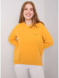 Fashionhunters Yellow V-size sweatshirt with V-neck.