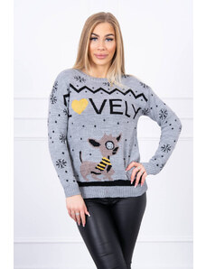 Kesi Christmas sweater with gray inscription