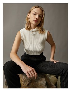 Koton Rebrovaný pletený sveter bez rukávov