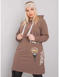 Fashionhunters Plus the size of a brown cotton tunic