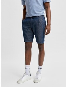 Dark blue chino shorts with linen Selected Homme Clay - Men