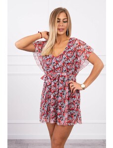Kesi Floral dress with tie at the waist black