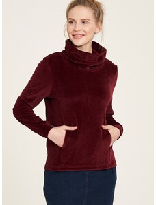 Burgundy Velvet Sweatshirt with Tranquillo Collar - Women