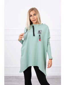Kesi Oversize sweatshirt with asymmetrical sides dark mint