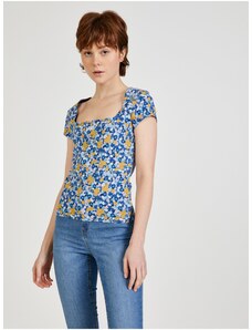 Blue Women's Patterned T-Shirt VANS Deco - Women
